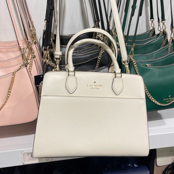 Kate Spade Madison Saffiano Leather Medium Satchel
COLOR:
Meringue 
NWT - Picture 7 of 16